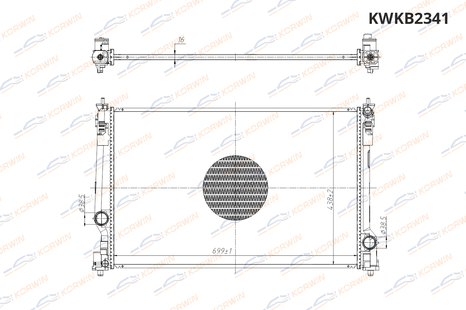 Радиатор охлаждения двигателя KORWIN KWKB2341