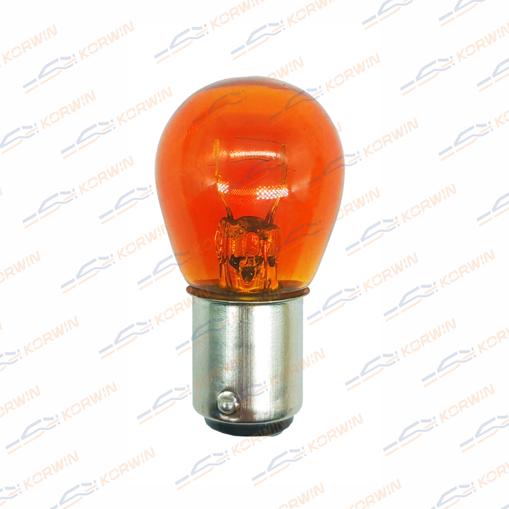 Лампа накаливания (P21/5W (S25) 12V 21/5W BA15d AMBER) (уп. 10 шт.) KORWIN KWYN0008