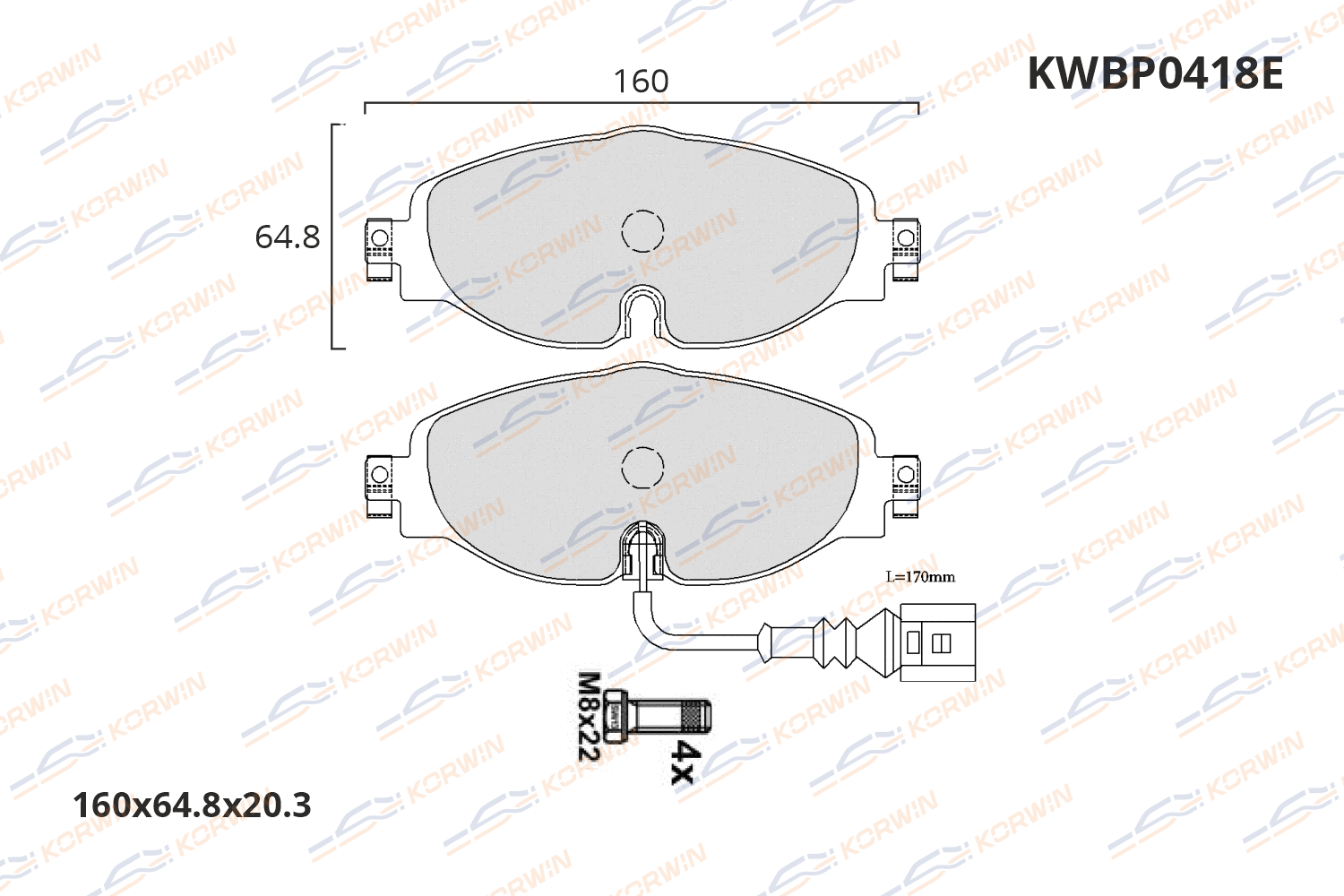 Колодки тормозные дисковые KORWIN ECOLine KWBP0418E