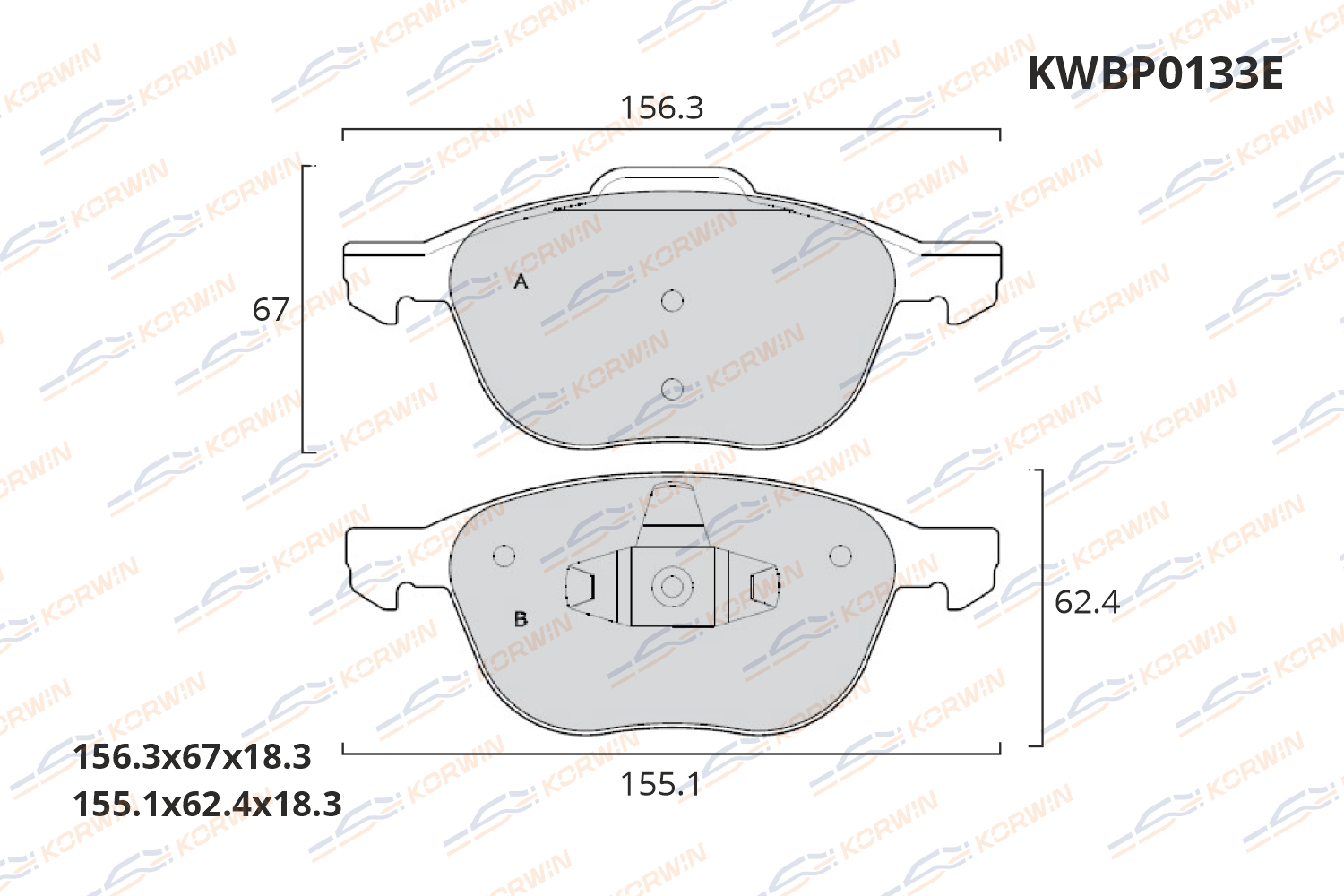 Колодки тормозные дисковые KORWIN ECOLine KWBP0133E