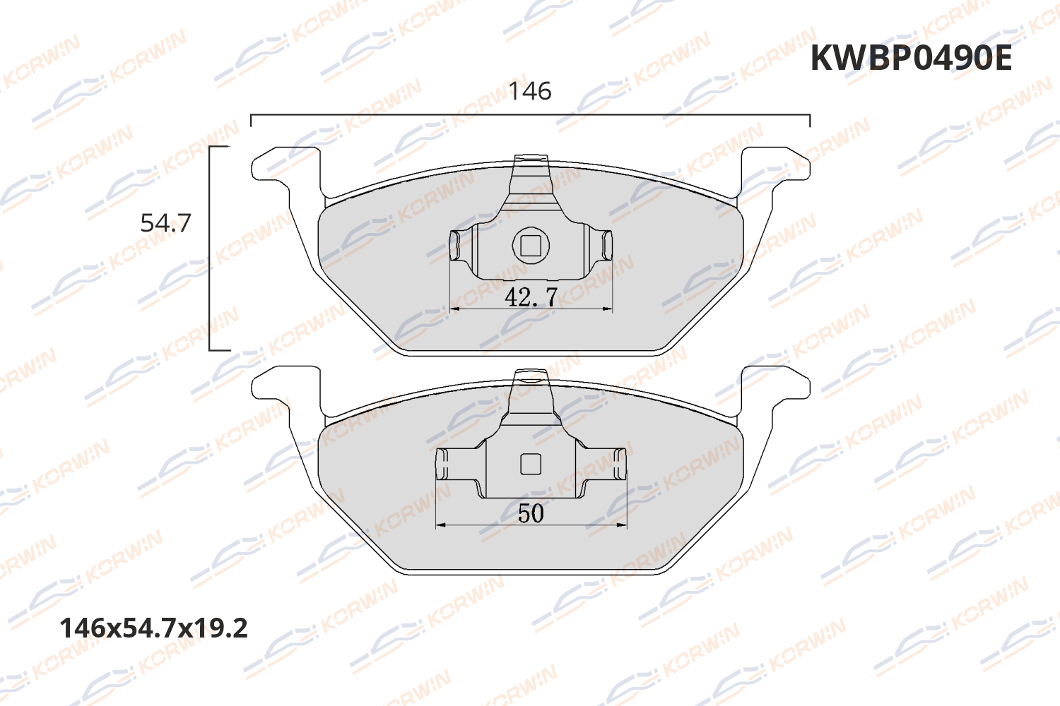 Колодки тормозные дисковые KORWIN ECOLine KWBP0490E