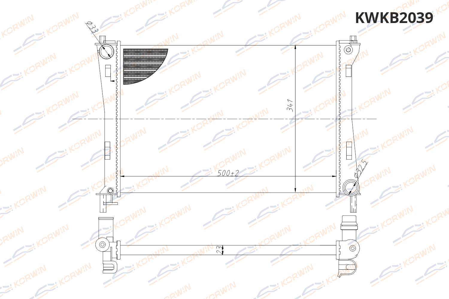 Радиатор охлаждения двигателя KORWIN KWKB2039