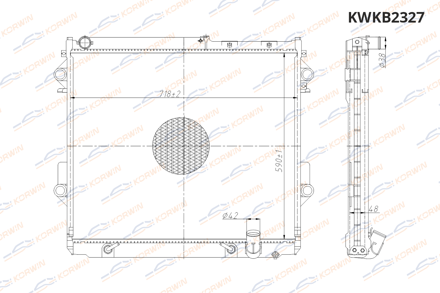Радиатор охлаждения двигателя KORWIN KWKB2327