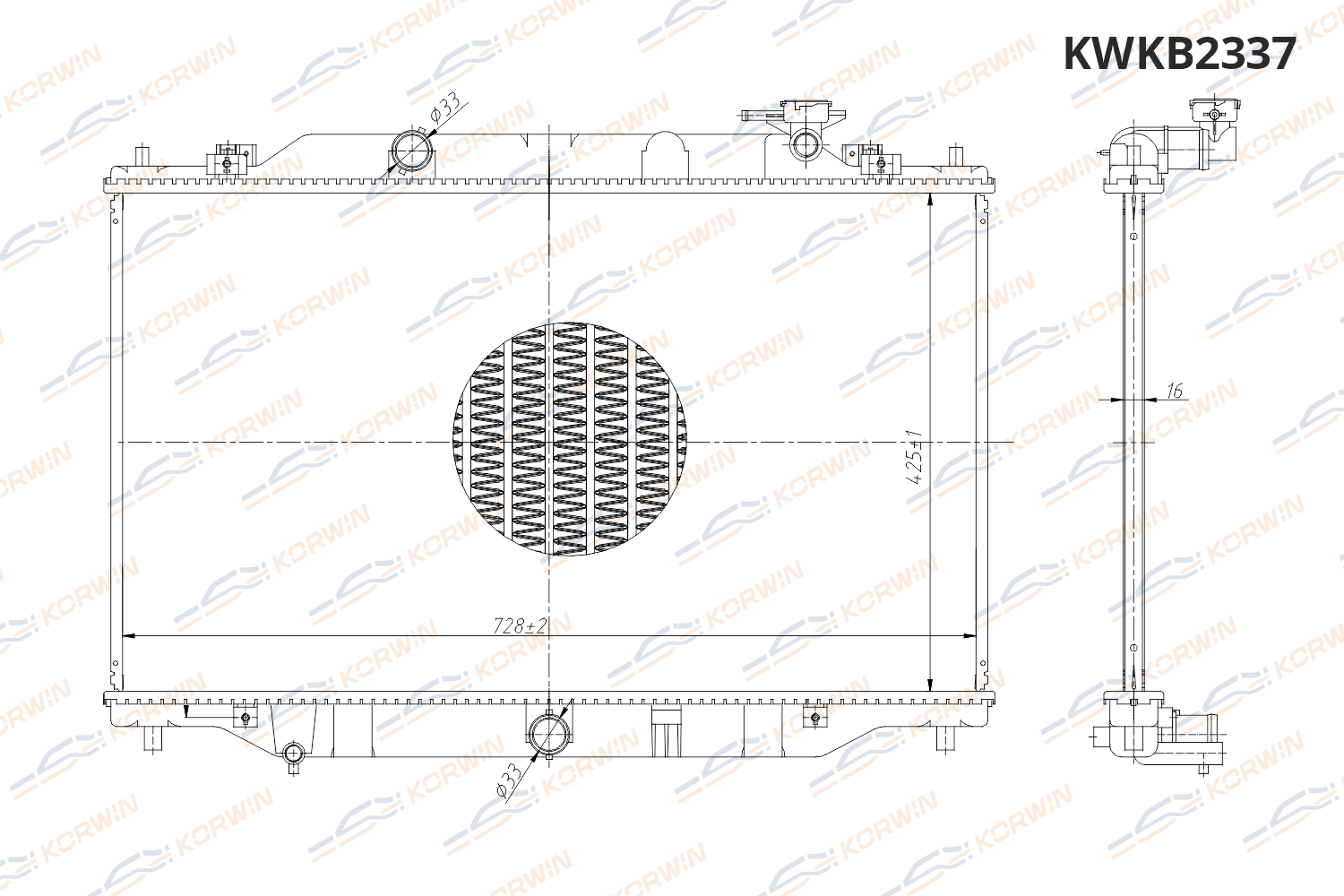 Радиатор охлаждения двигателя KORWIN KWKB2337