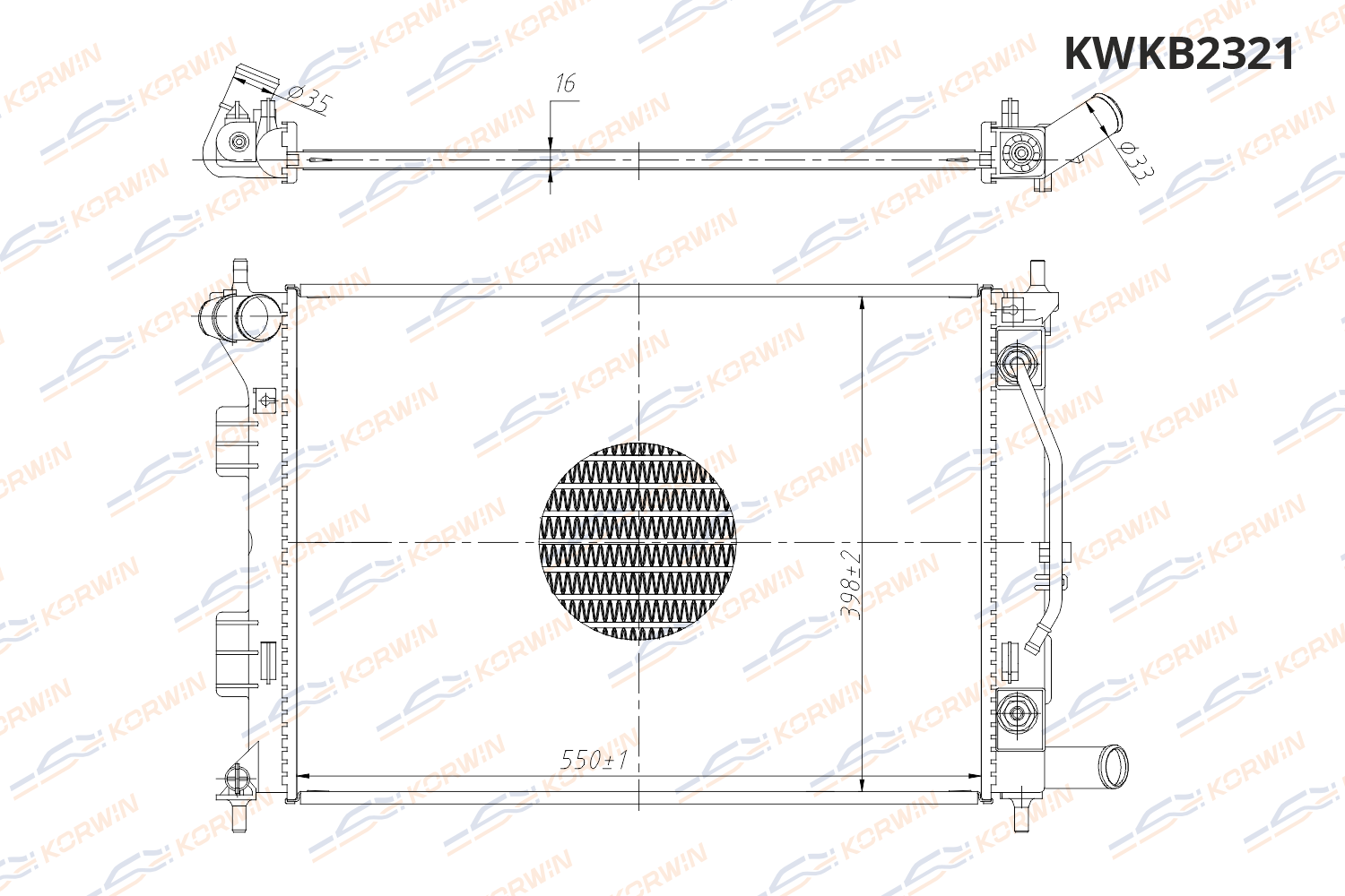 Радиатор охлаждения двигателя KORWIN KWKB2321