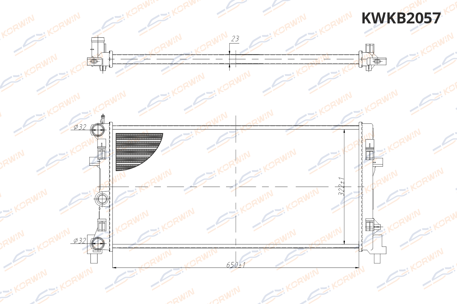 Радиатор охлаждения двигателя KORWIN KWKB2057