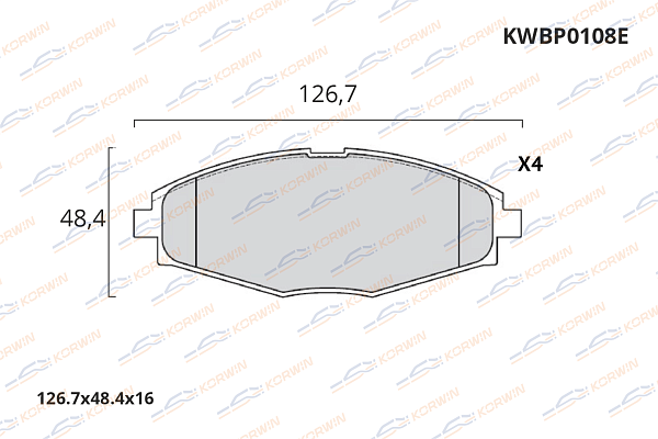 колодки тормозные дисковые korwin ecoline kwbp0108e оптом от производителя по низким ценам