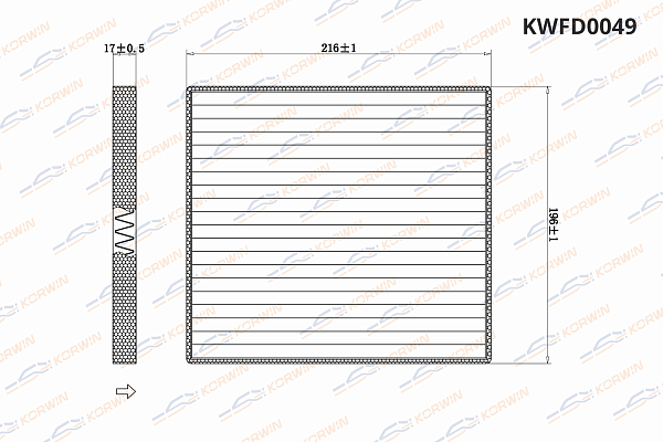 фильтр салонный korwin kwfd0049 оптом от производителя по низким ценам