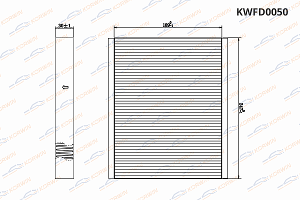 фильтр салонный korwin kwfd0050 оптом от производителя по низким ценам