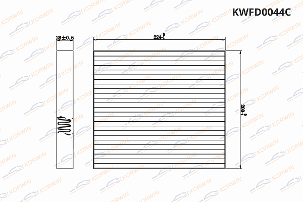 фильтр салонный угольный korwin kwfd0044c оптом от производителя по низким ценам