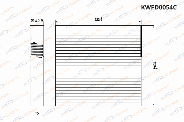 фильтр салонный угольный korwin kwfd0054c оптом от производителя по низким ценам