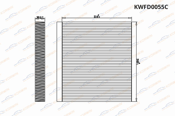 фильтр салонный угольный korwin kwfd0055c оптом от производителя по низким ценам