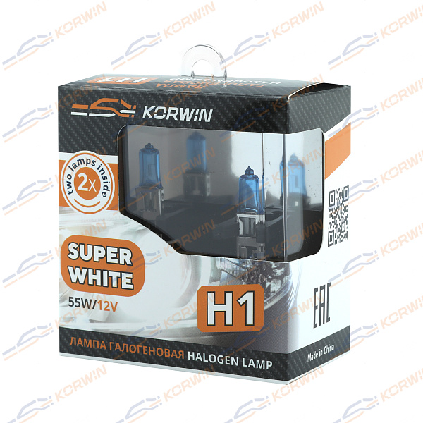 лампа галогенная (h1 12v 60/55w p14.5s super white ) korwin kwyn0052 оптом от производителя по низким ценам