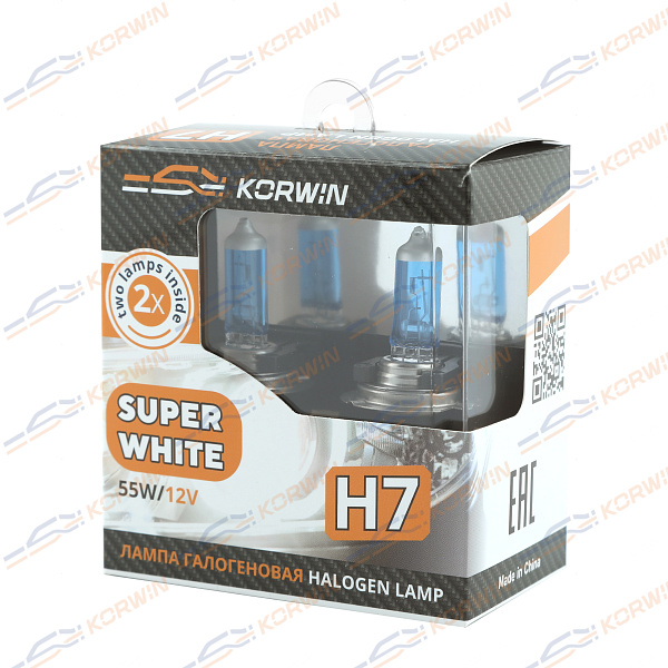 лампа галогенная (h7 12v 55w p43t super white ) korwin kwyn0060 оптом от производителя по низким ценам