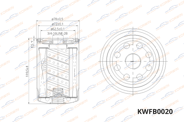 фильтр масляный korwin kwfb0020 оптом от производителя по низким ценам