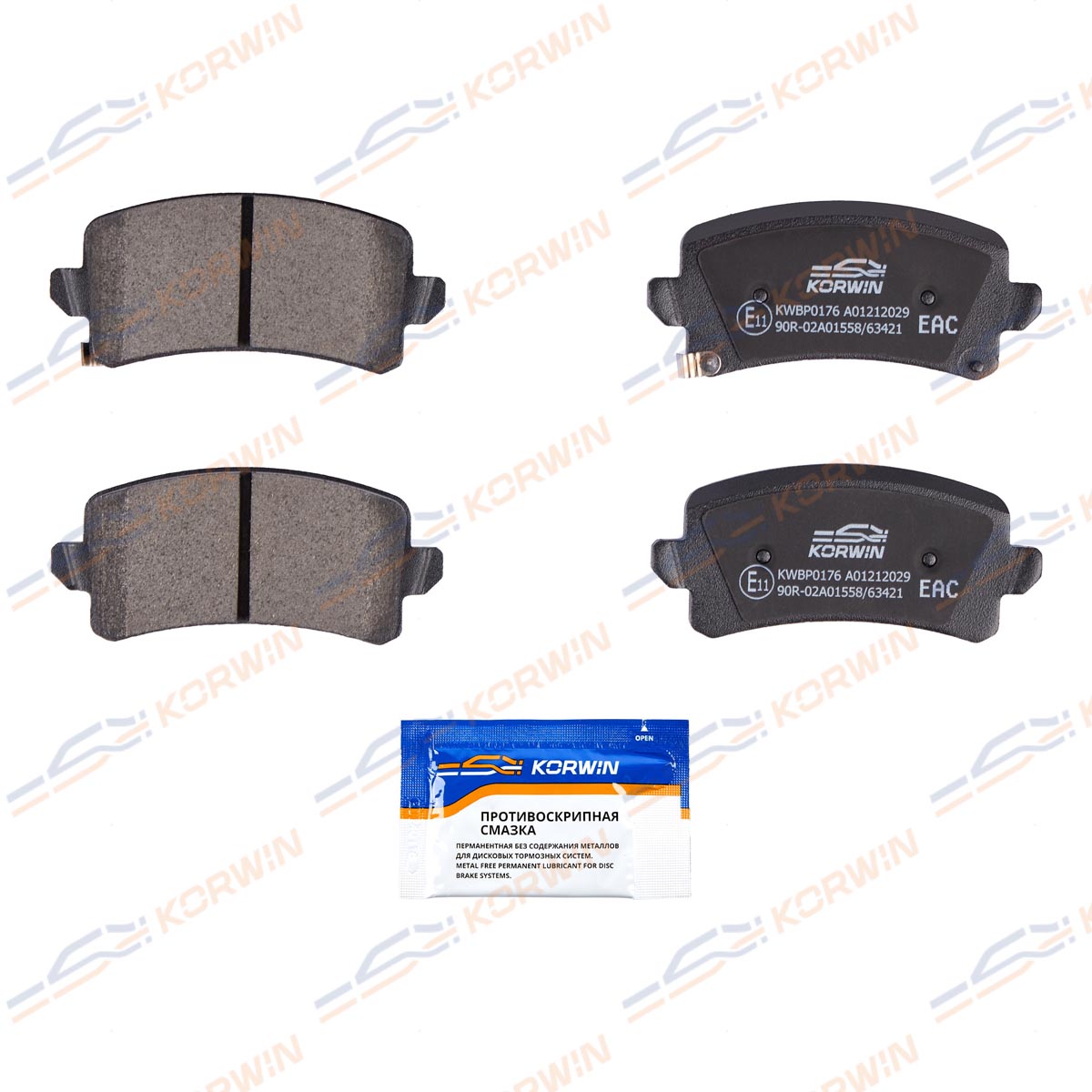 Колодки тормозные дисковые KORWIN KWBP0176