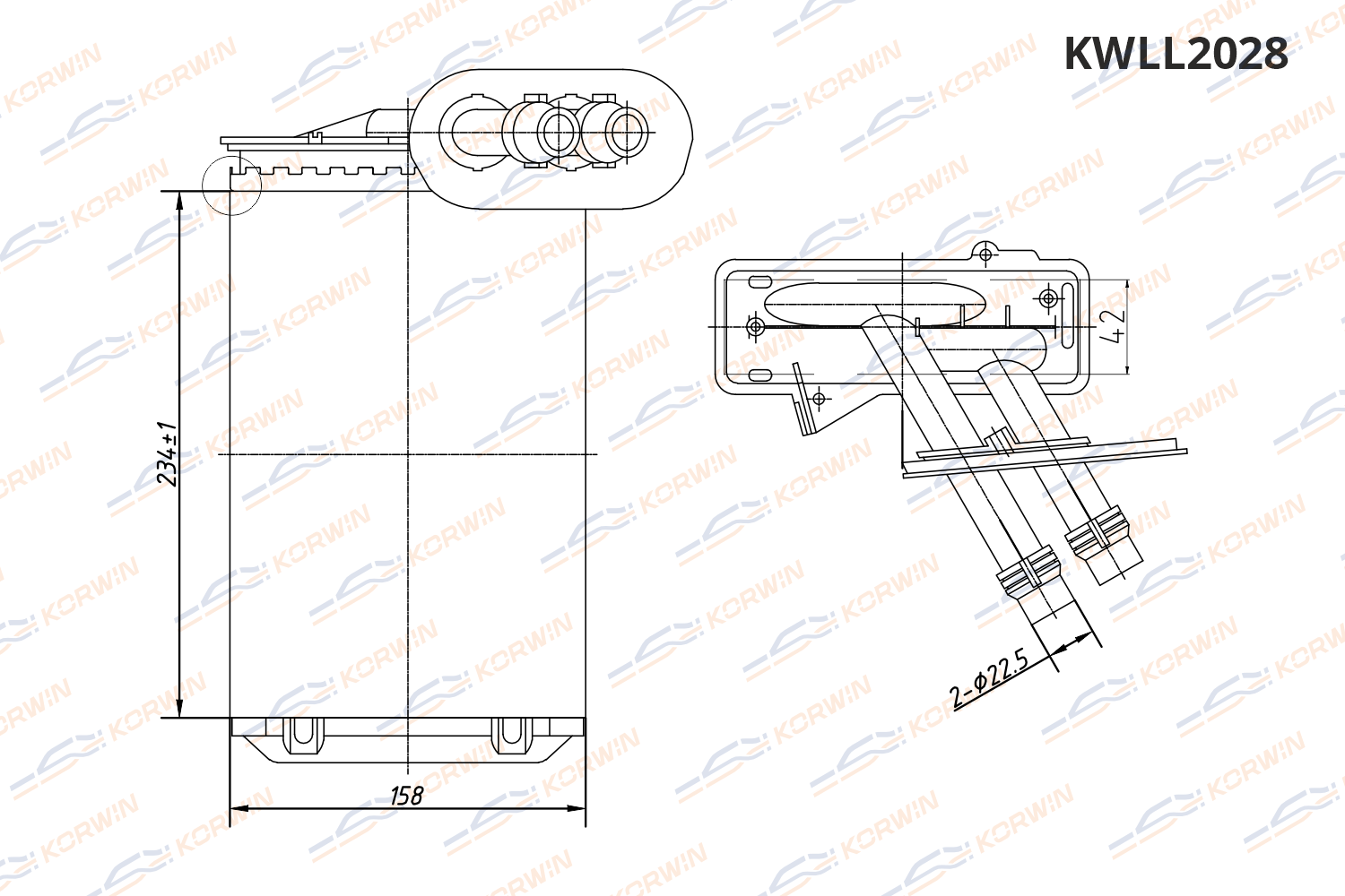 Радиатор отопителя KORWIN KWLL2028