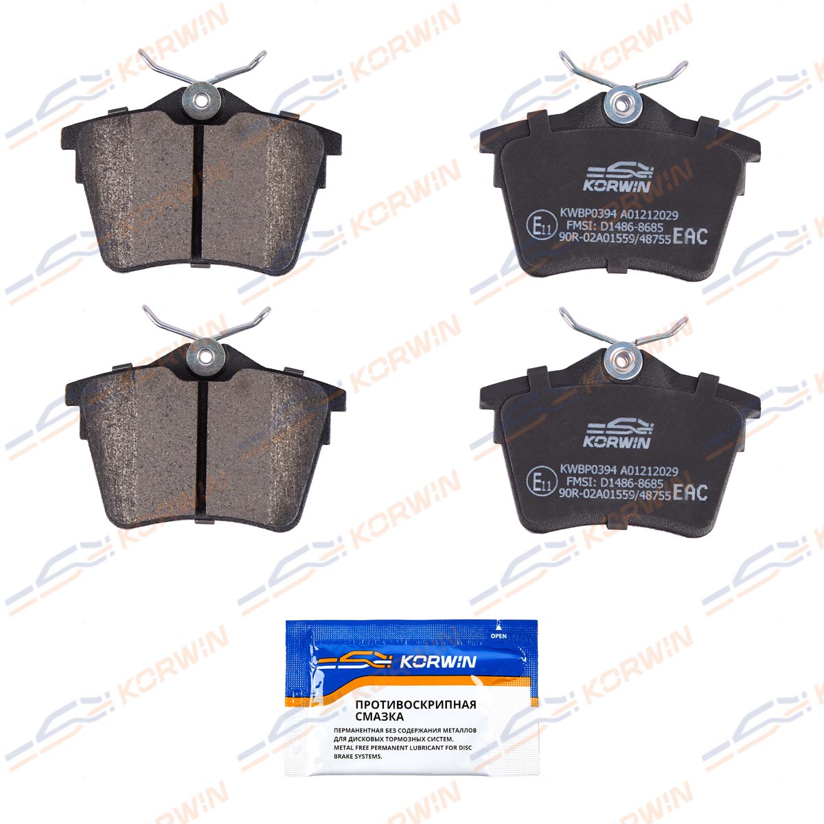 Колодки тормозные дисковые KORWIN KWBP0394