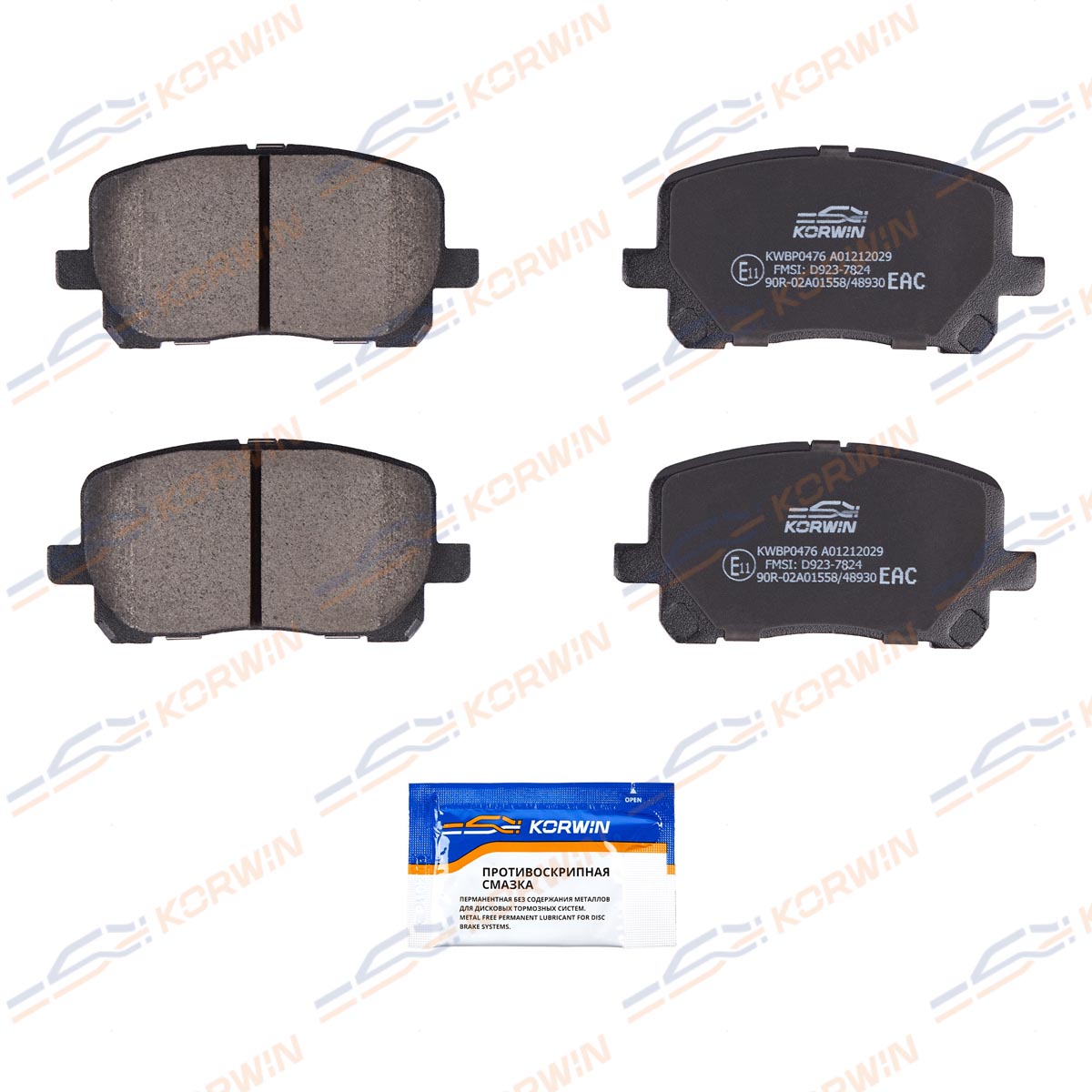 Колодки тормозные дисковые KORWIN KWBP0476