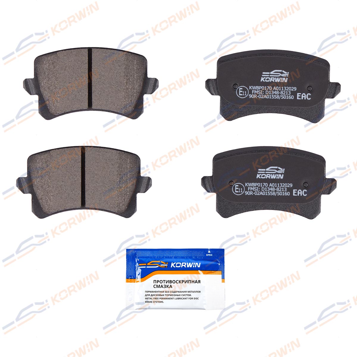 Колодки тормозные дисковые KORWIN KWBP0170