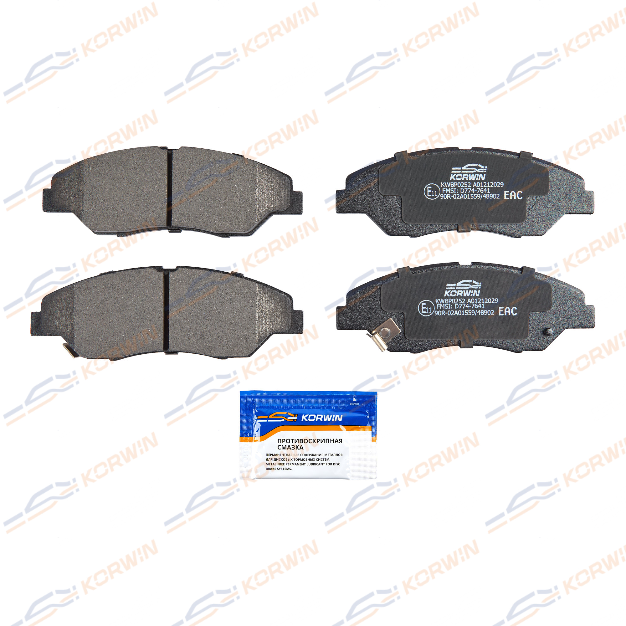 Колодки тормозные дисковые KORWIN KWBP0252