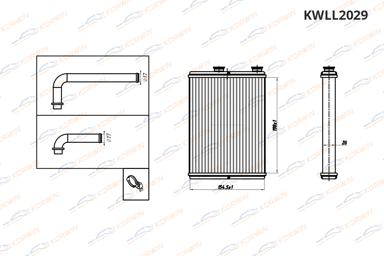 Радиатор отопителя KORWIN KWLL2029