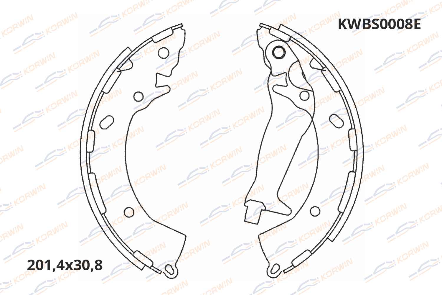 Колодки тормозные барабанные KORWIN ECOLine KWBS0008E