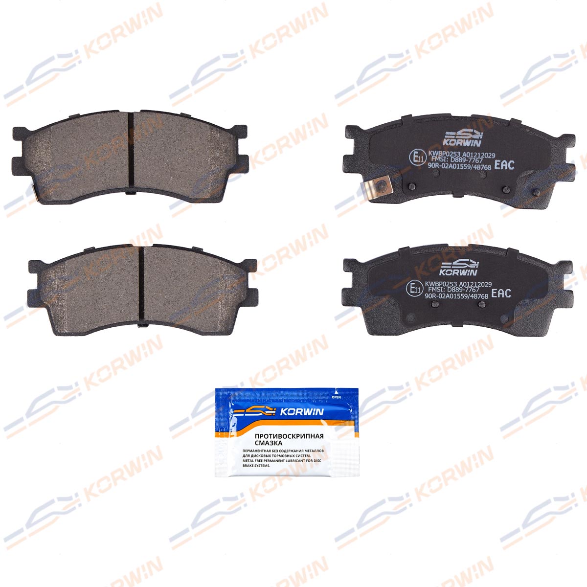 Колодки тормозные дисковые KORWIN KWBP0253