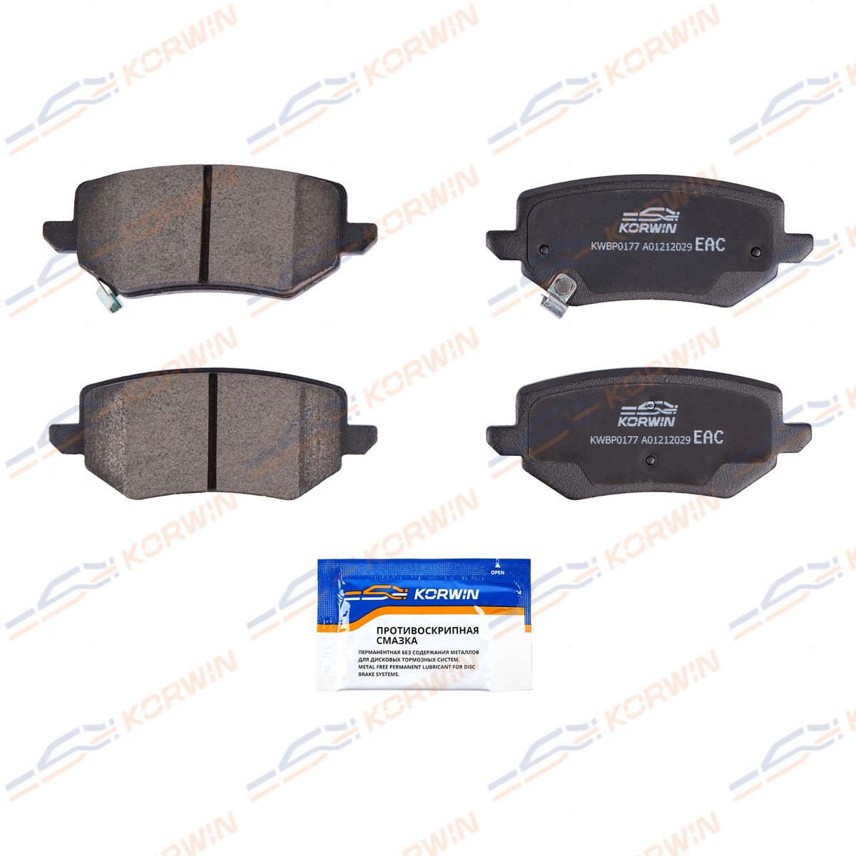 Колодки тормозные дисковые KORWIN KWBP0177