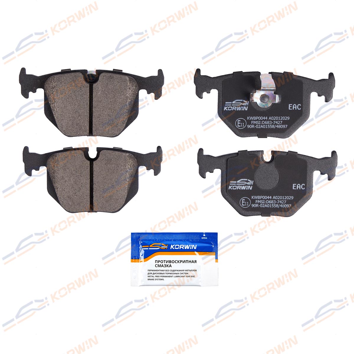 Колодки тормозные дисковые KORWIN KWBP0044