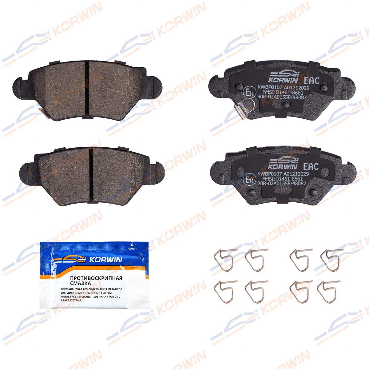 Колодки тормозные дисковые KORWIN KWBP0107