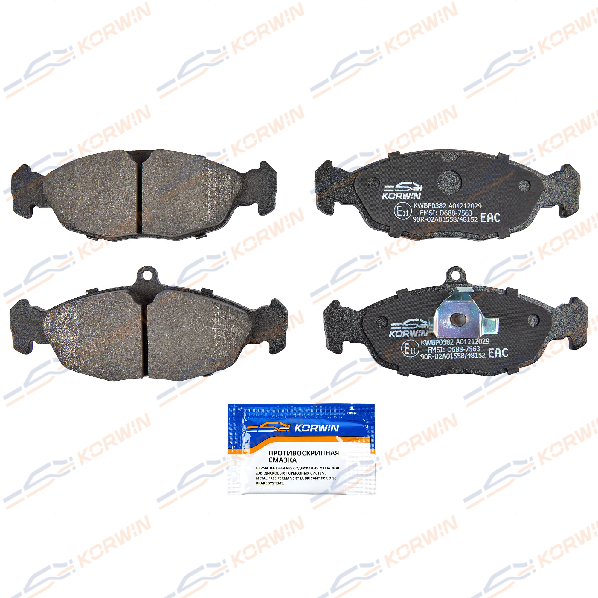 Колодки тормозные дисковые KORWIN KWBP0382