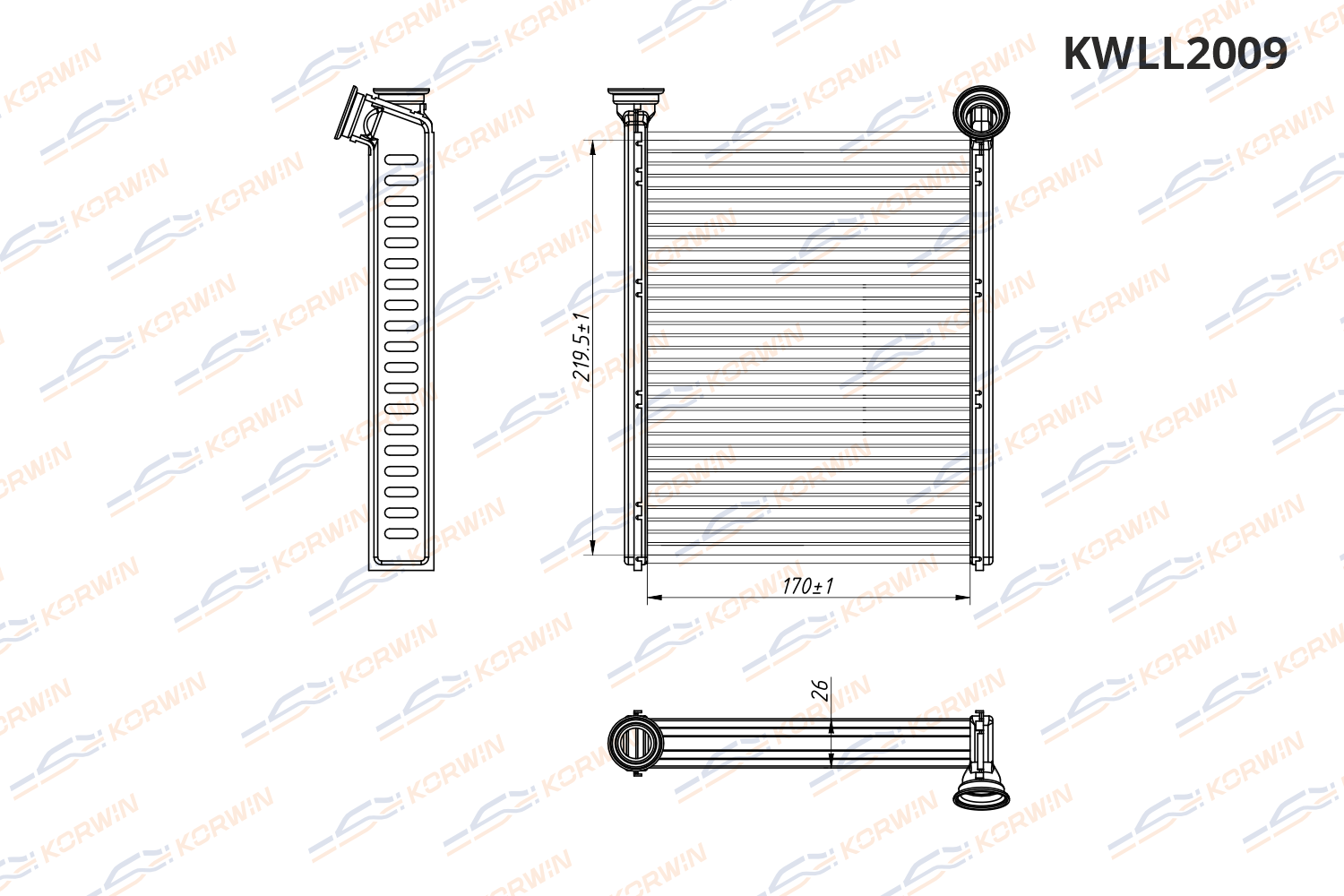 Радиатор отопителя KORWIN KWLL2009