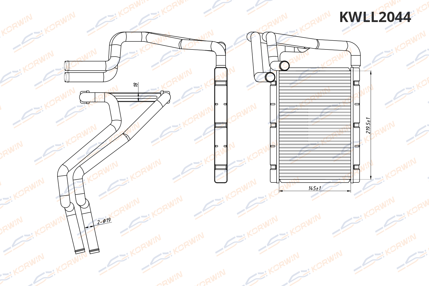 Радиатор отопителя KORWIN KWLL2044