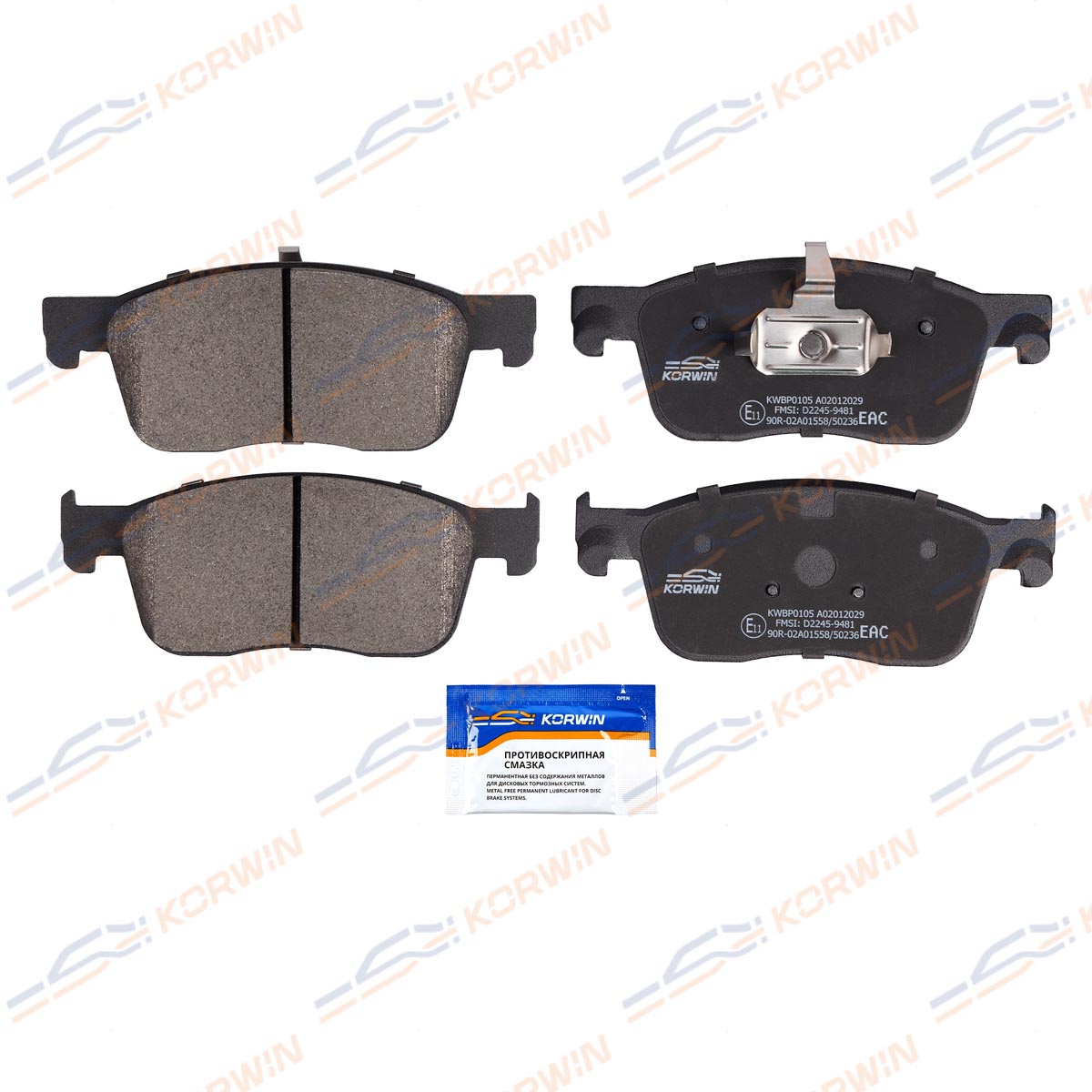 Колодки тормозные дисковые KORWIN KWBP0105
