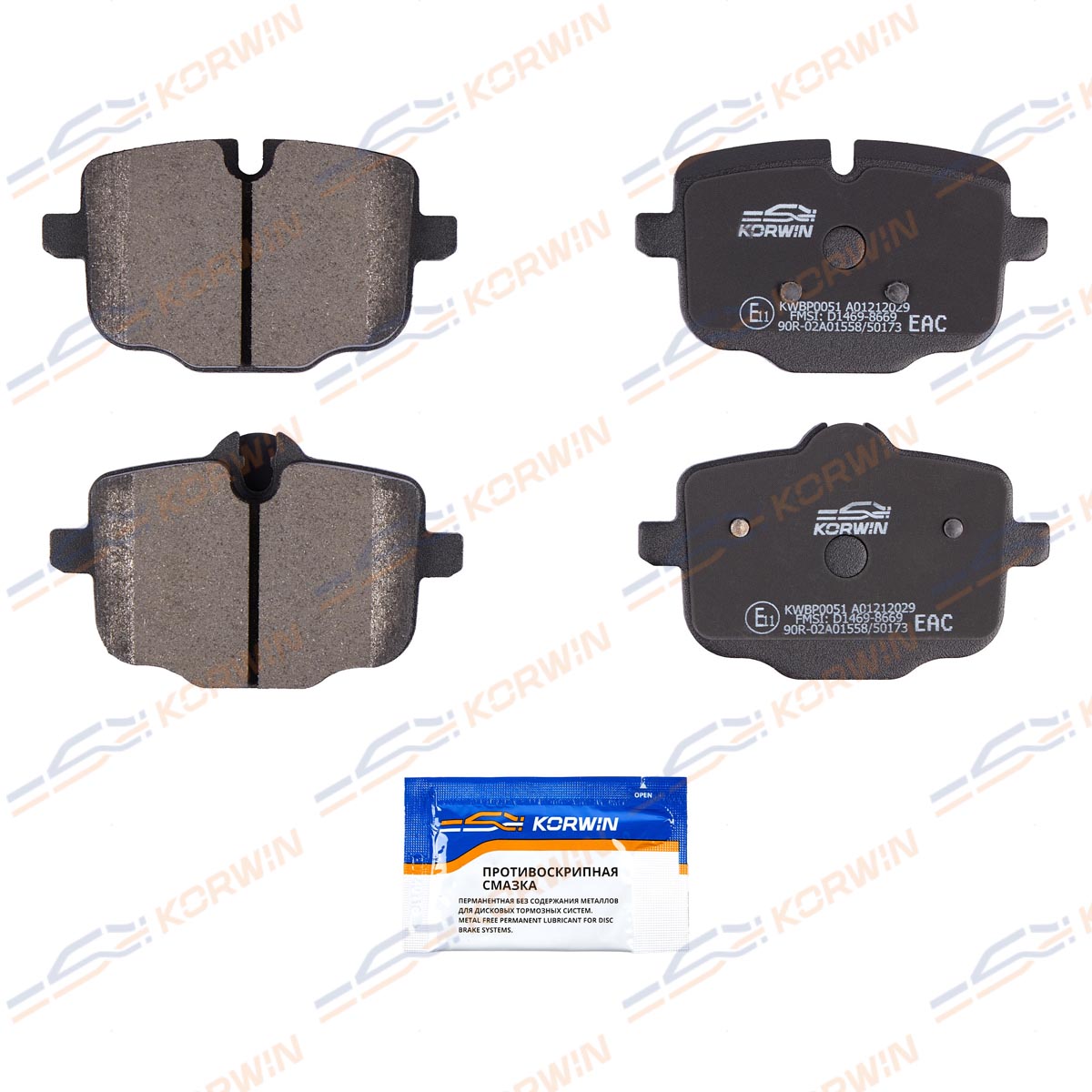 Колодки тормозные дисковые KORWIN KWBP0051