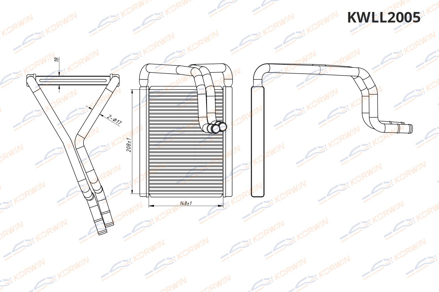 Радиатор отопителя KORWIN KWLL2005