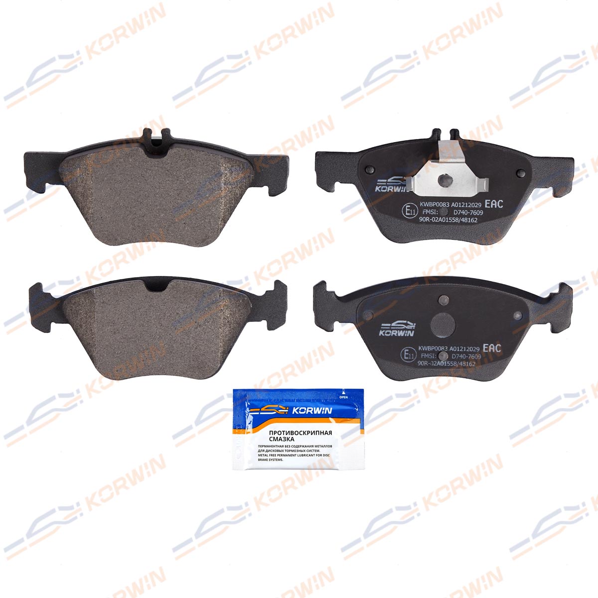 Колодки тормозные дисковые KORWIN KWBP0083
