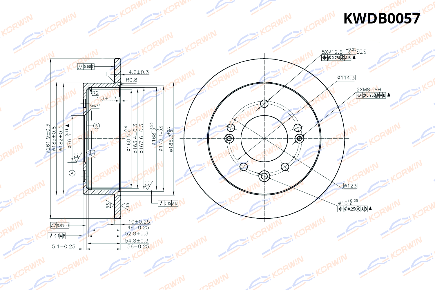 Диск тормозной KORWIN задний KWDB0057