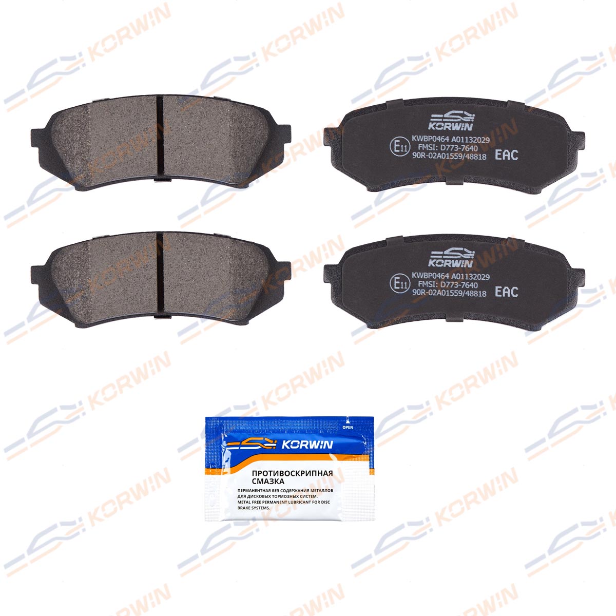Колодки тормозные дисковые KORWIN KWBP0464
