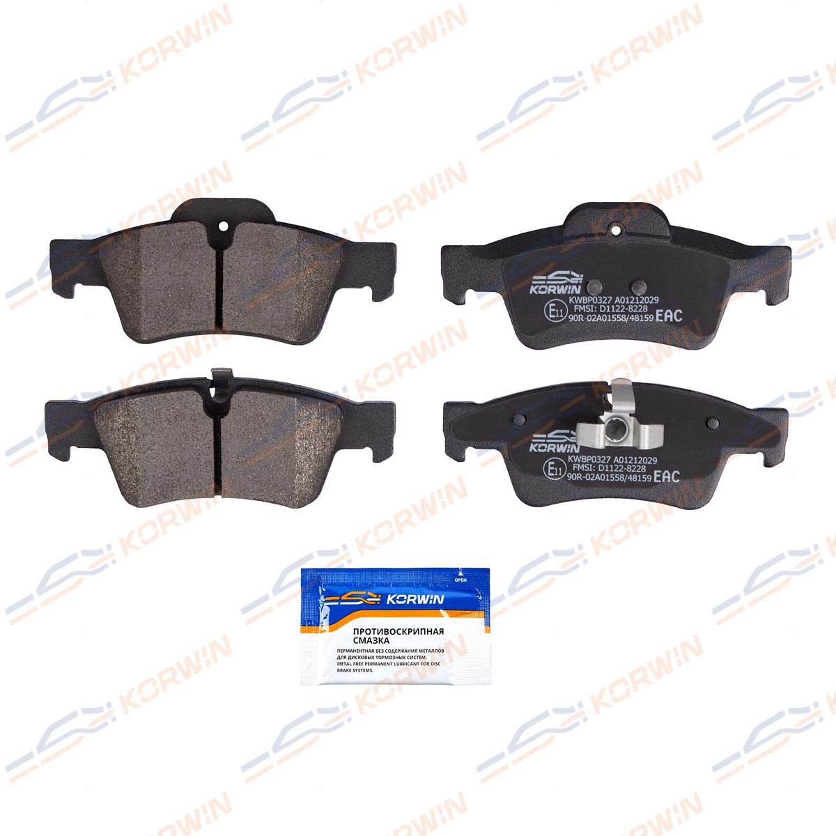 Колодки тормозные дисковые KORWIN KWBP0327