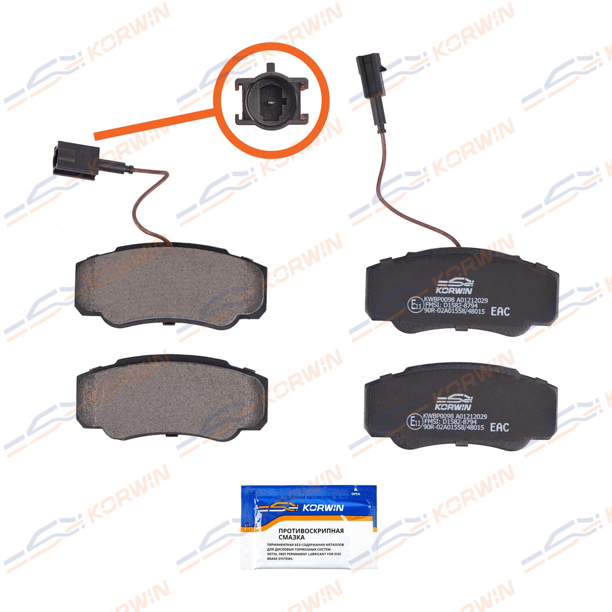Колодки тормозные дисковые KORWIN KWBP0098