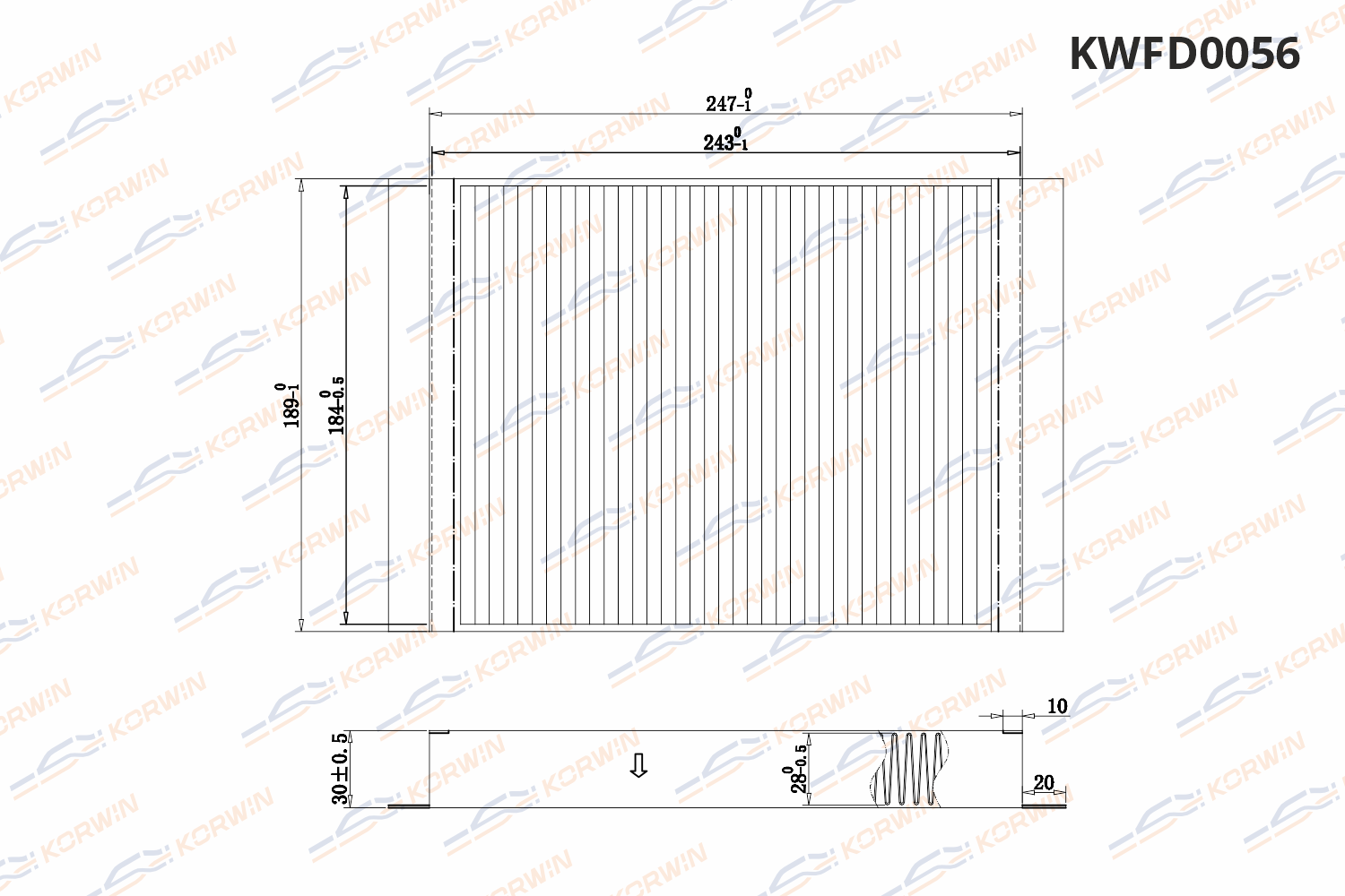 Фильтр салонный KORWIN KWFD0056