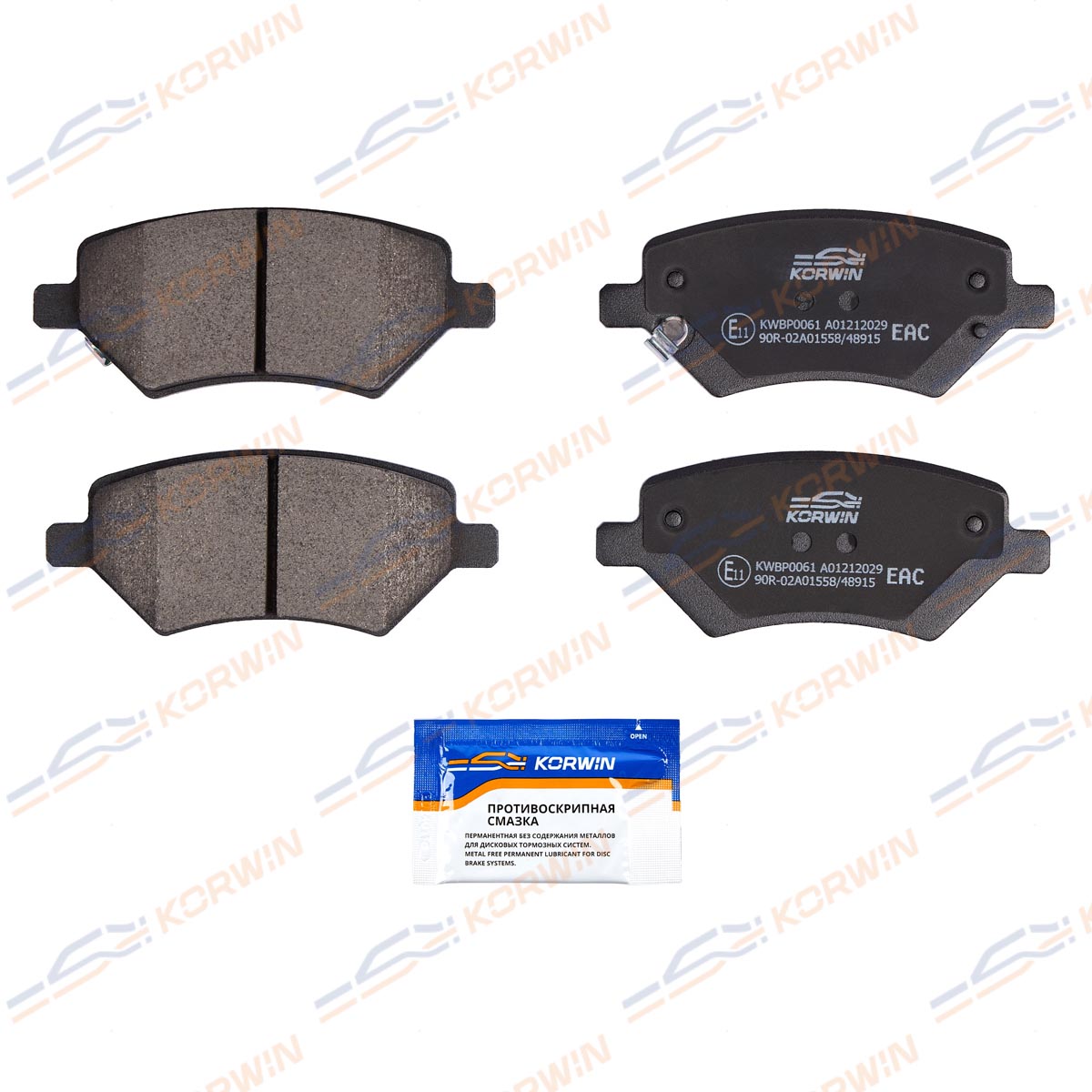 Колодки тормозные дисковые KORWIN KWBP0061