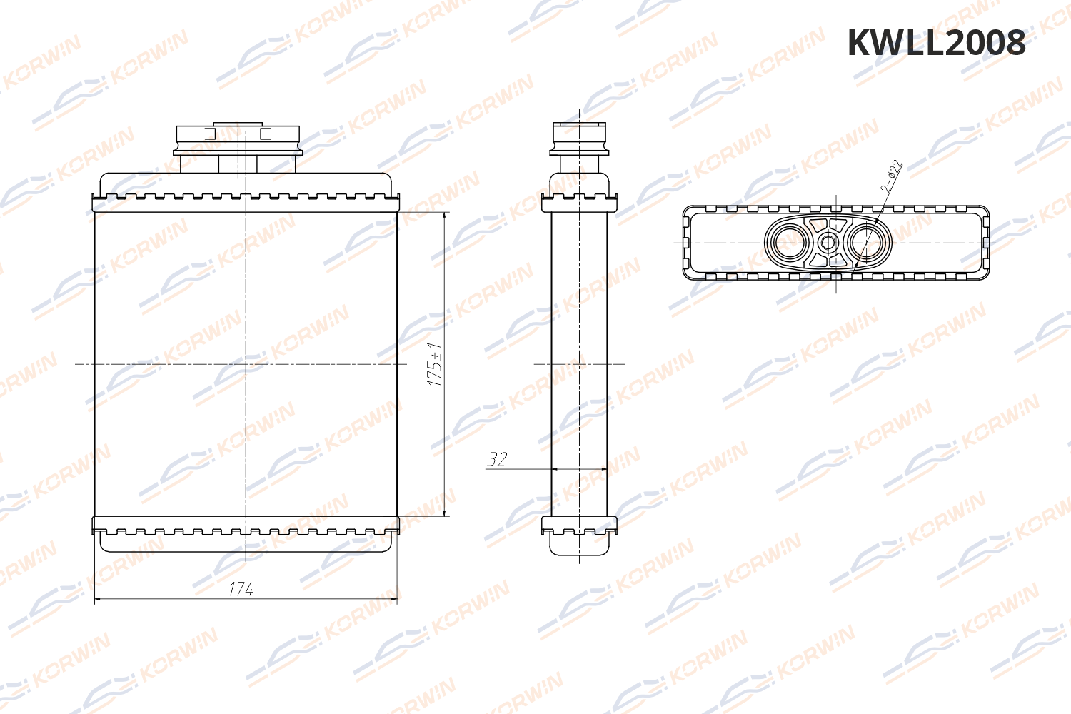 Радиатор отопителя KORWIN KWLL2008