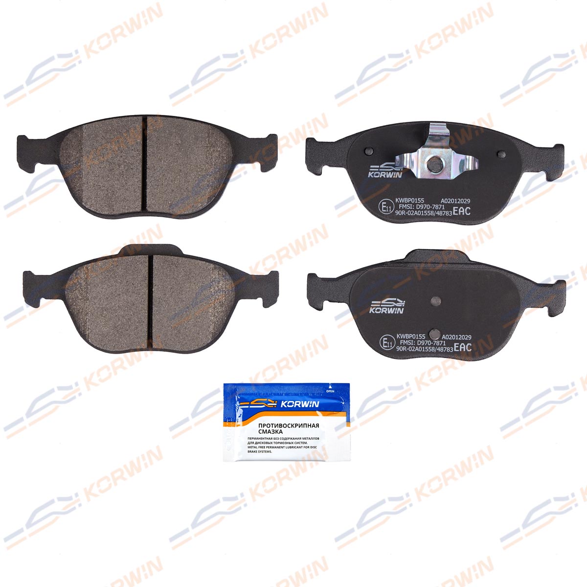 Колодки тормозные дисковые KORWIN KWBP0155