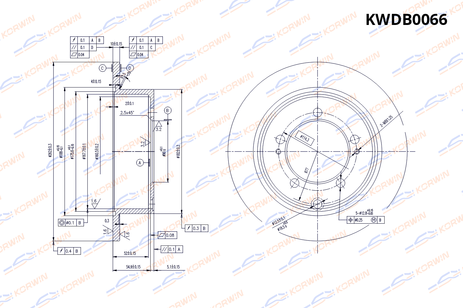 Диск тормозной KORWIN задний KWDB0066