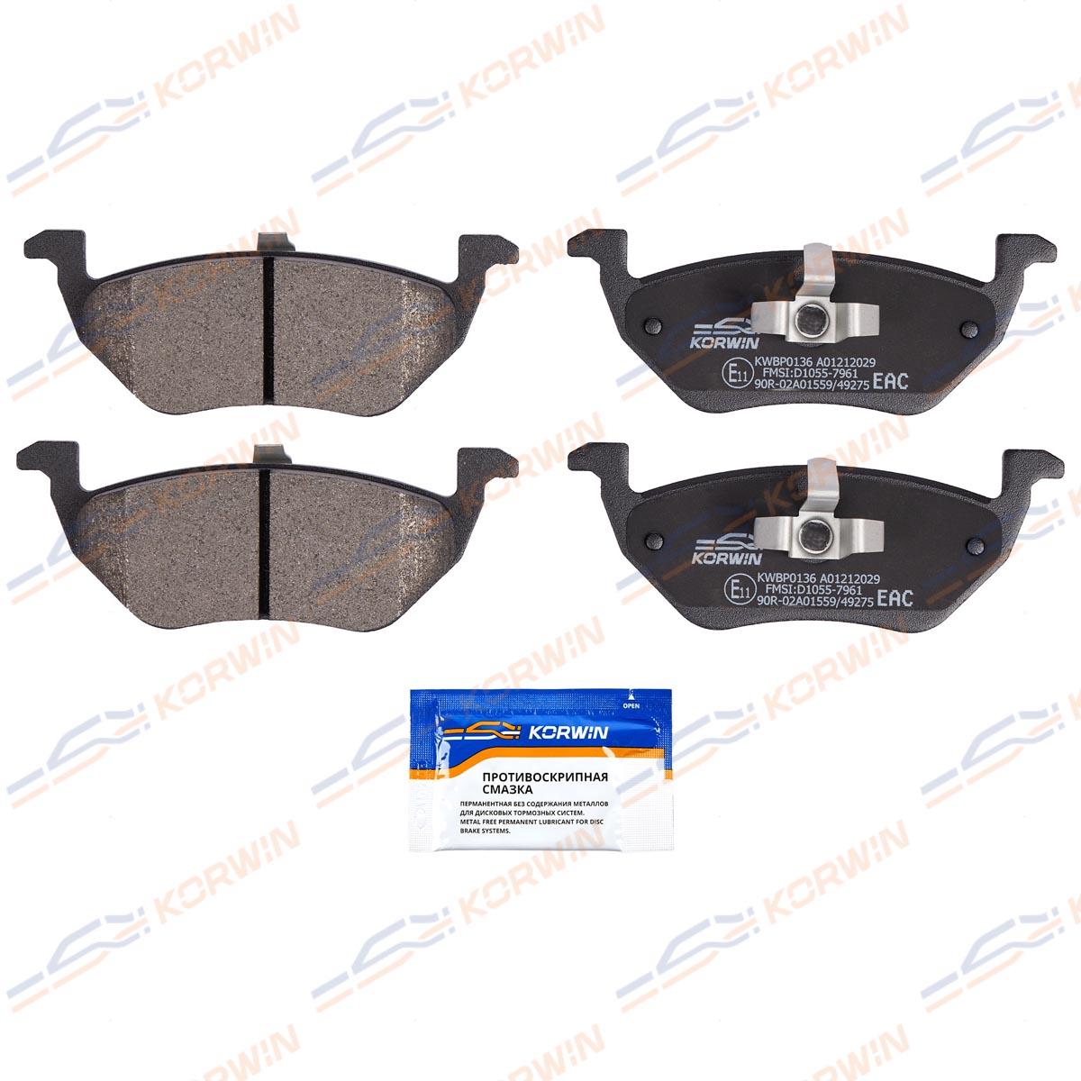 Колодки тормозные дисковые KORWIN KWBP0136