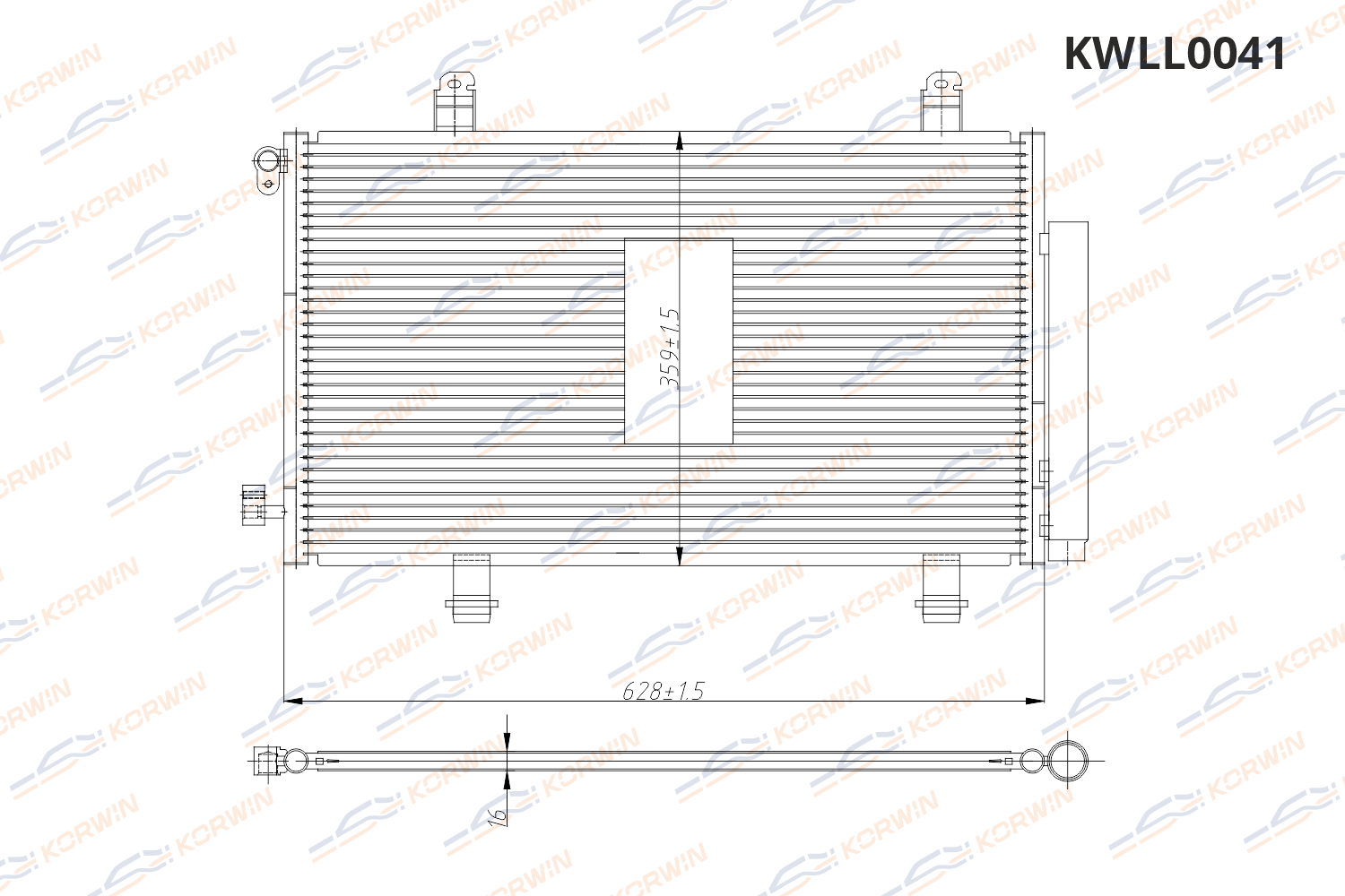 Радиатор кондиционера KORWIN KWLL0041