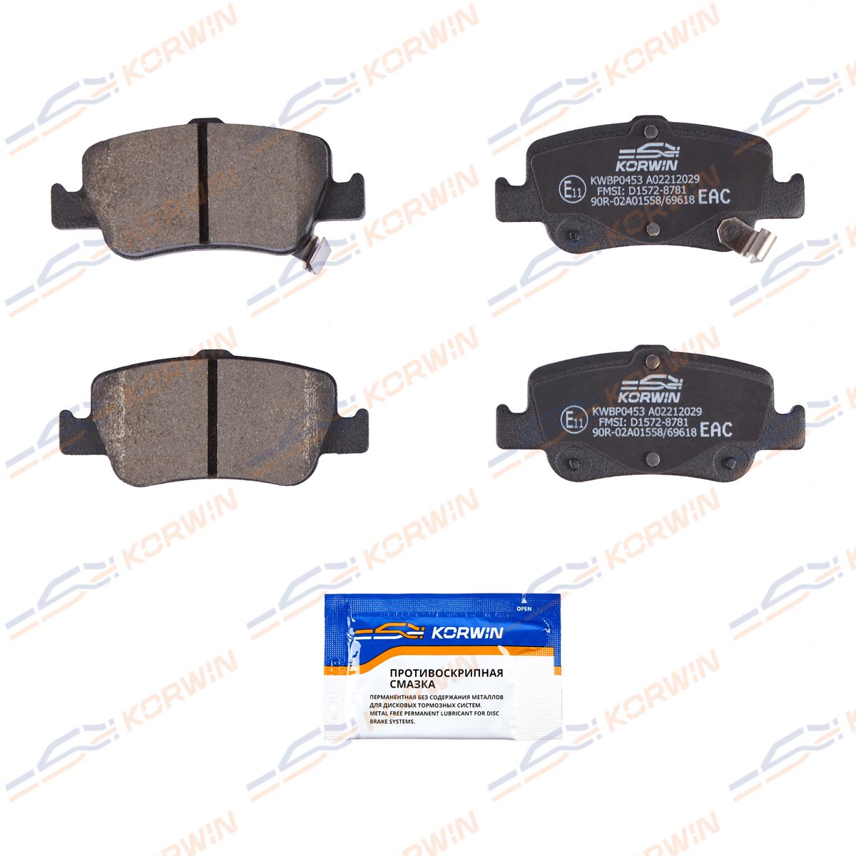 Колодки тормозные дисковые KORWIN KWBP0453